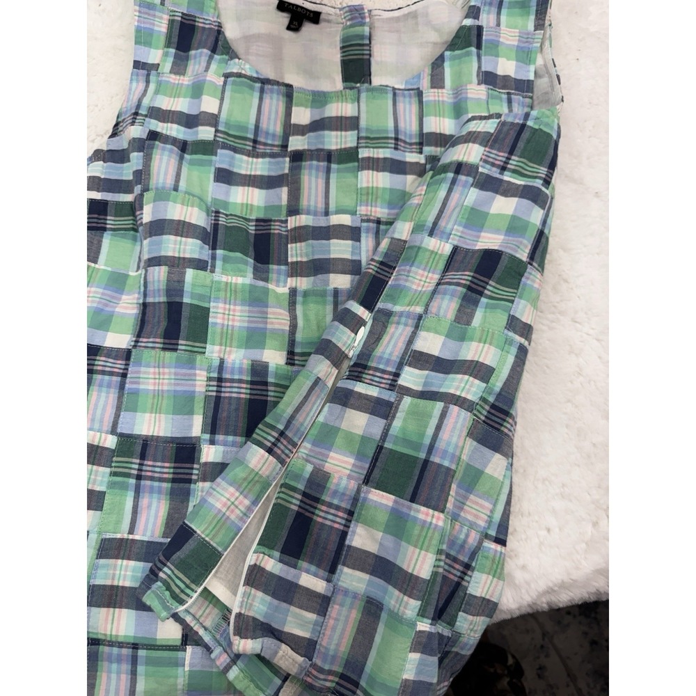 Talbots Madras Plaid Patchwork Back Button Sleeve… - image 12